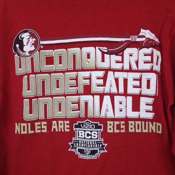 Florida State Seminoles Men’s Long Sleeve Shirt Medium Red 2014 Fear the Spear - Picture 12 of 16